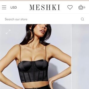 MESHKI Alexina Chain Strap Corseted Bustier
